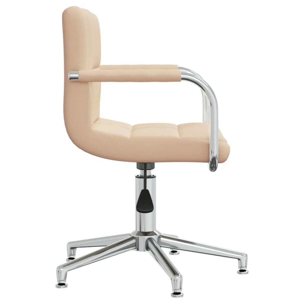 vidaXL Silla de oficina giratoria de tela color crema