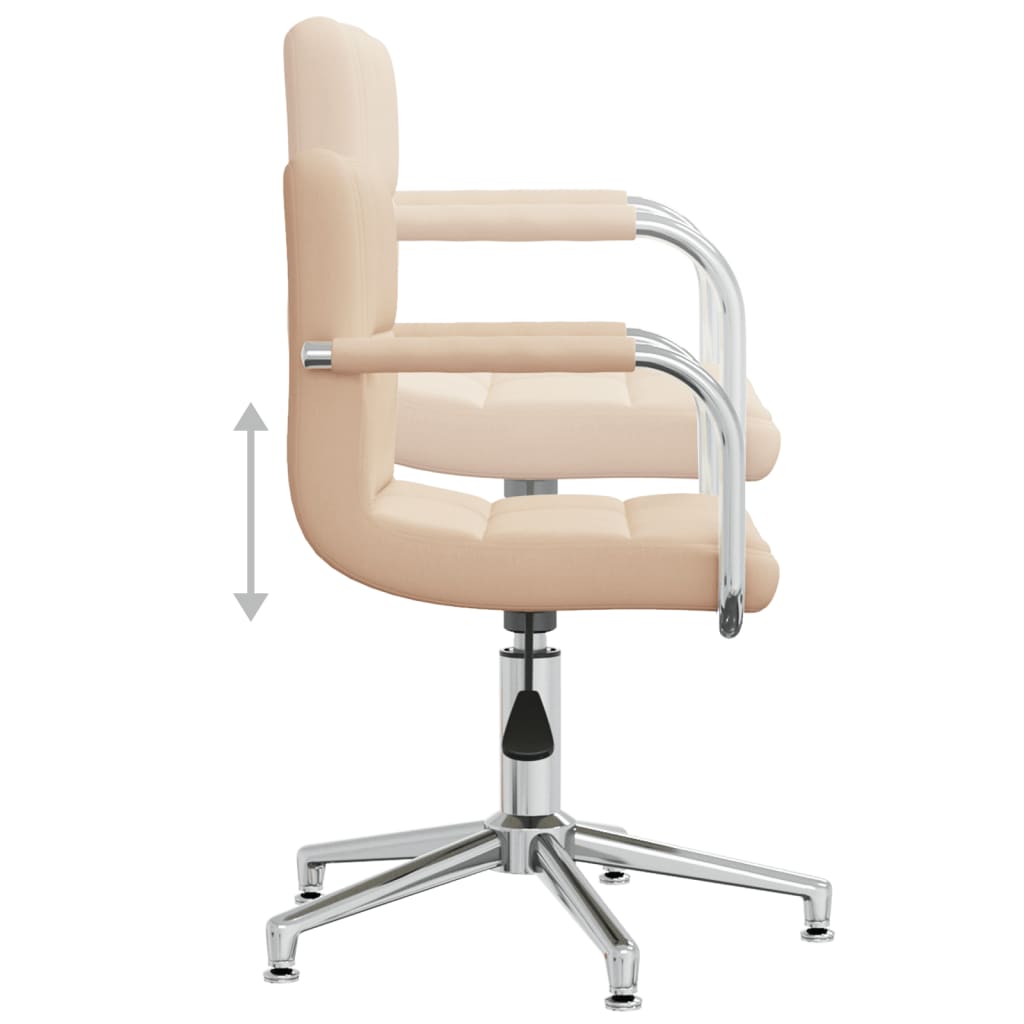 vidaXL Silla de oficina giratoria de tela color crema