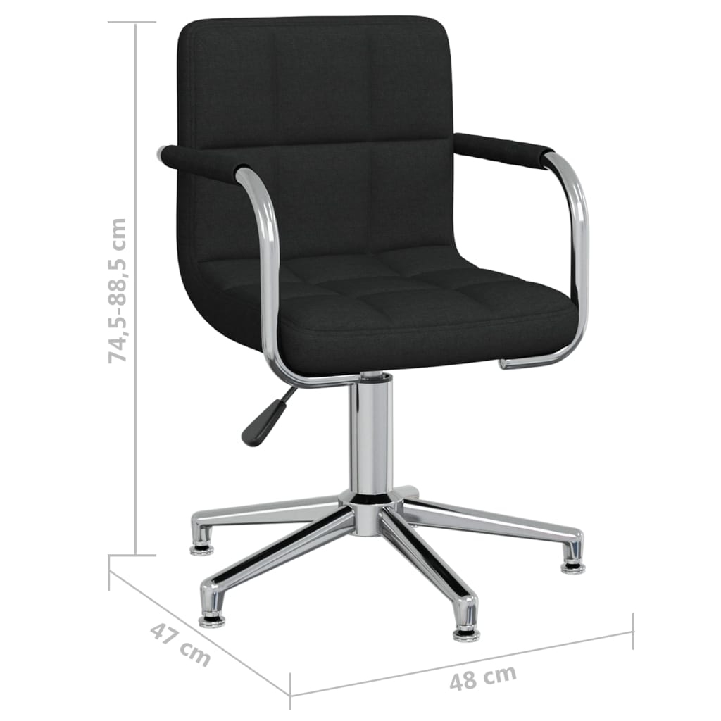 vidaXL Silla de oficina giratoria de tela negra