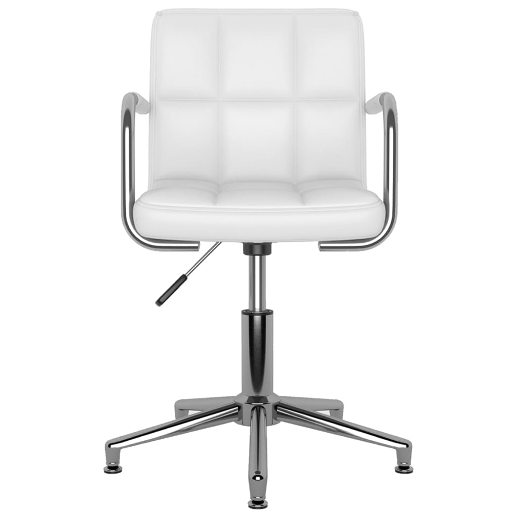 vidaXL Silla de oficina giratoria de cuero sintético blanco