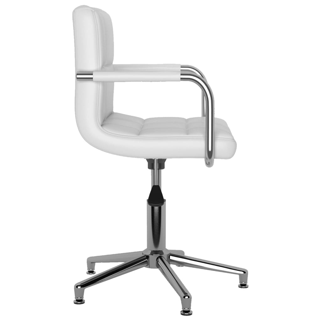 vidaXL Silla de oficina giratoria de cuero sintético blanco