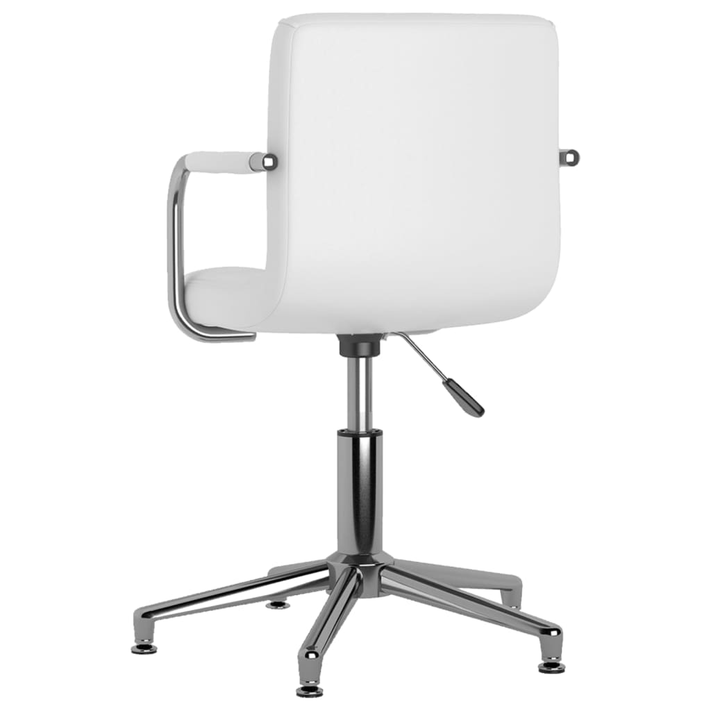 vidaXL Silla de oficina giratoria de cuero sintético blanco