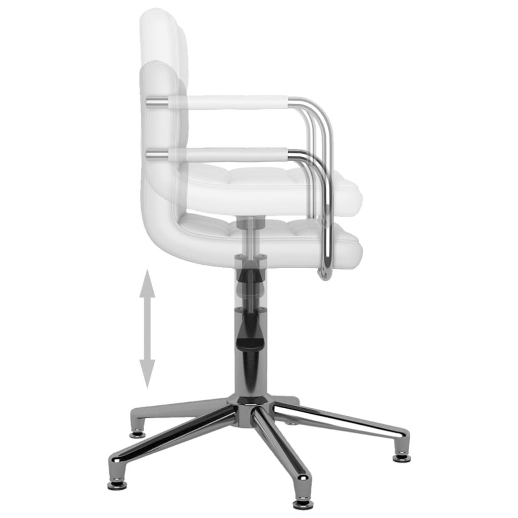 vidaXL Silla de oficina giratoria de cuero sintético blanco