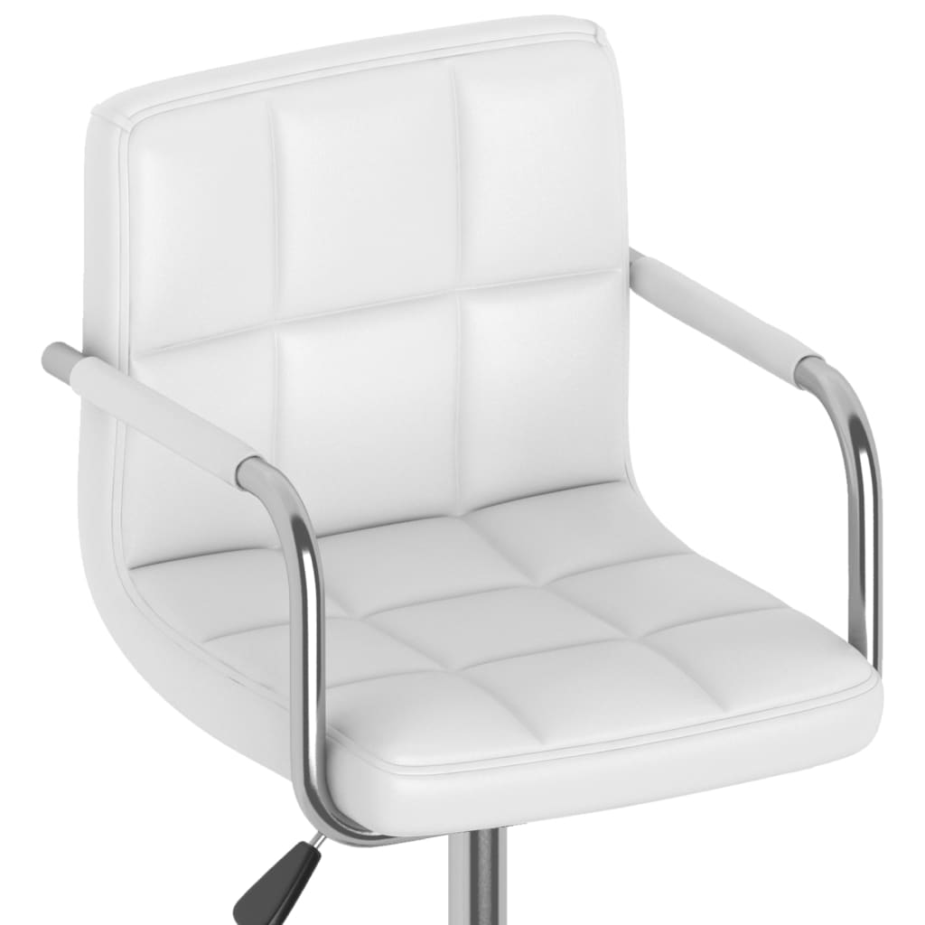 vidaXL Silla de oficina giratoria de cuero sintético blanco