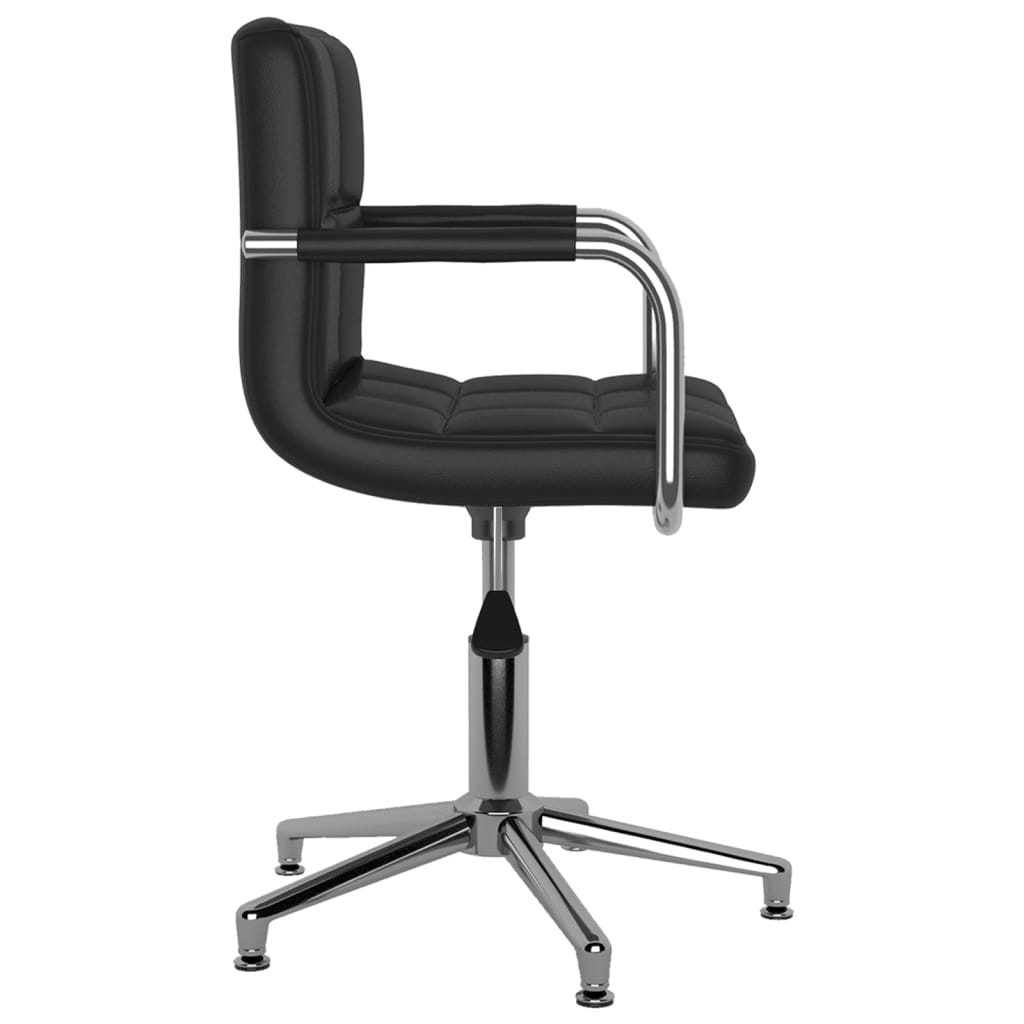 vidaXL Silla de oficina giratoria de cuero sintético negro