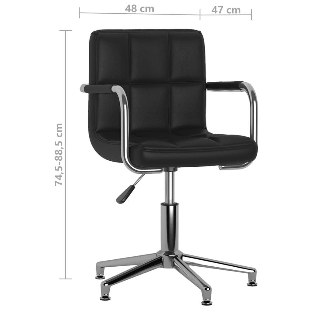 vidaXL Silla de oficina giratoria de cuero sintético negro