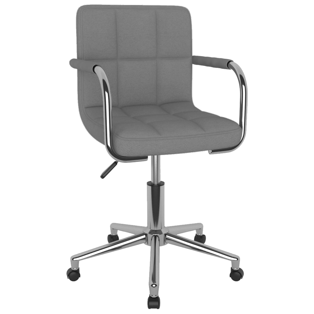 vidaXL Silla de oficina giratoria de tela gris claro