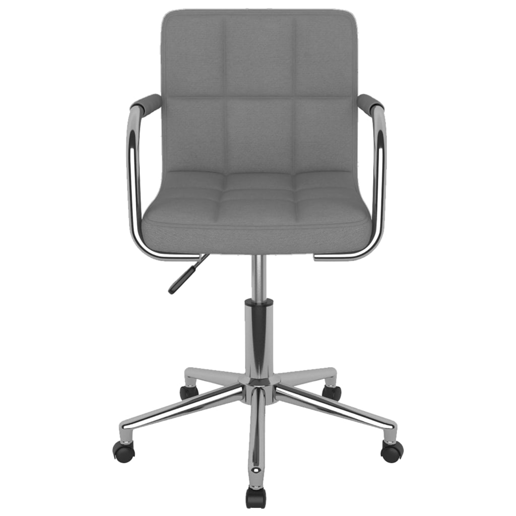 vidaXL Silla de oficina giratoria de tela gris claro