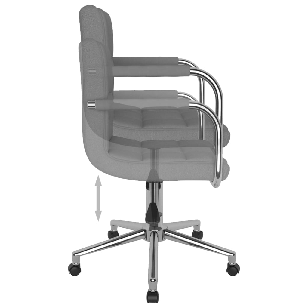 vidaXL Silla de oficina giratoria de tela gris claro