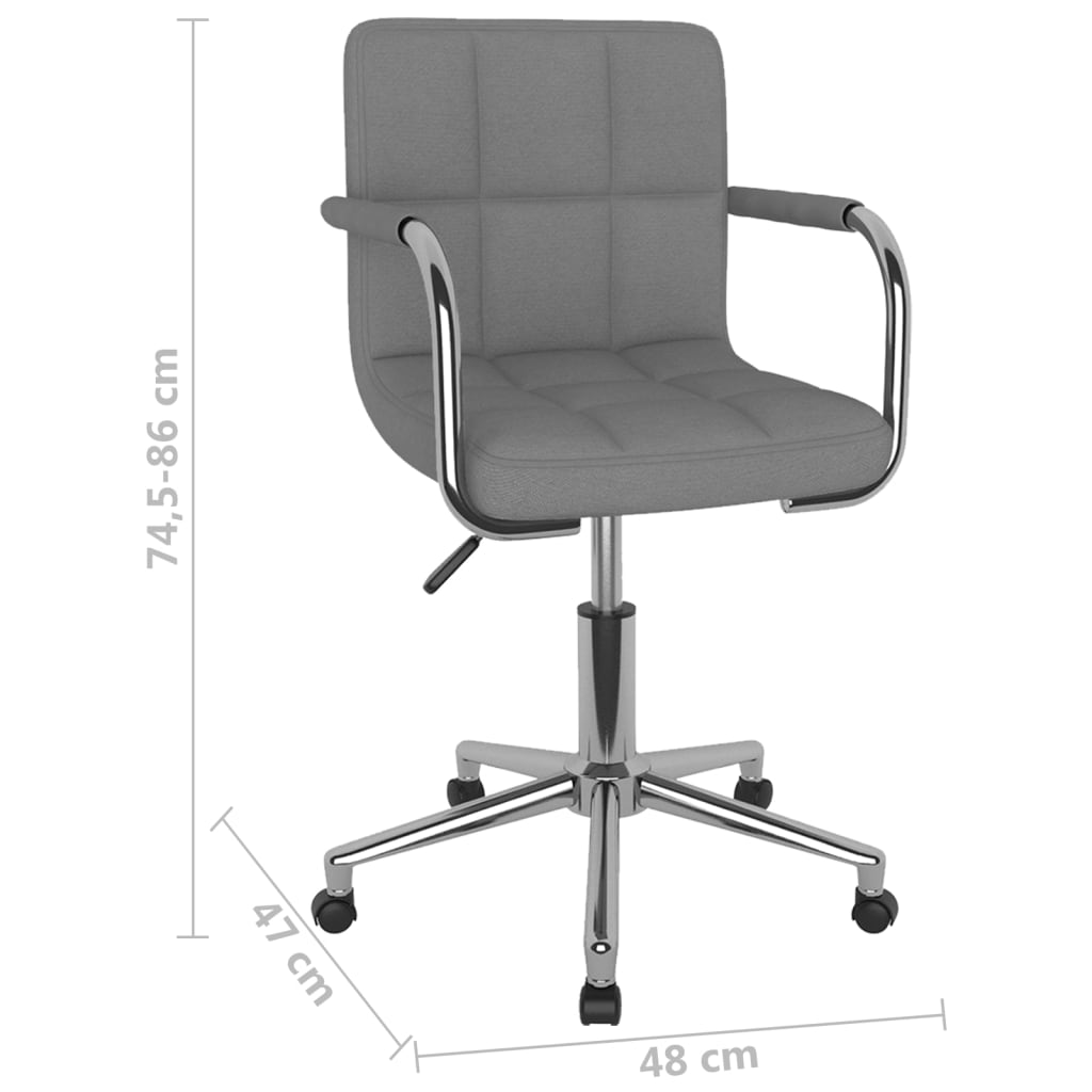 vidaXL Silla de oficina giratoria de tela gris claro