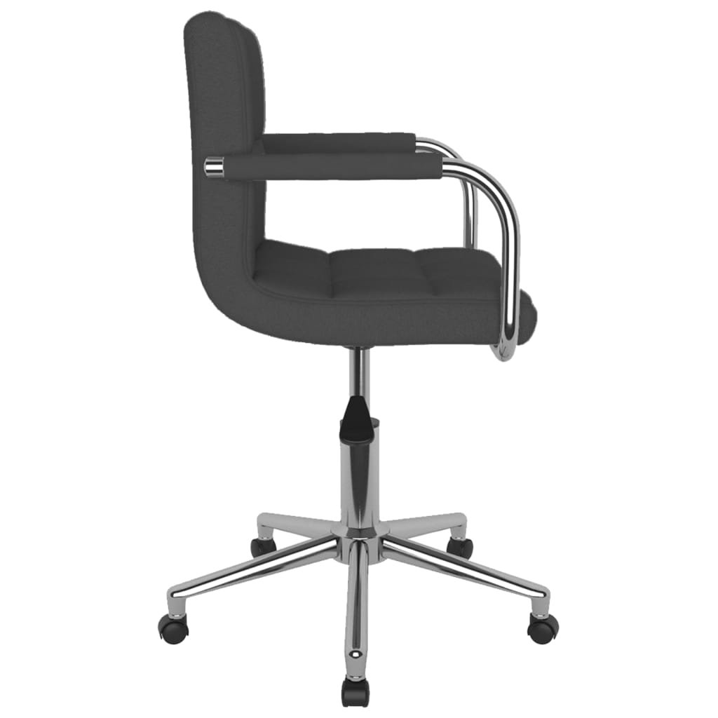 vidaXL Silla de oficina giratoria tela gris oscuro