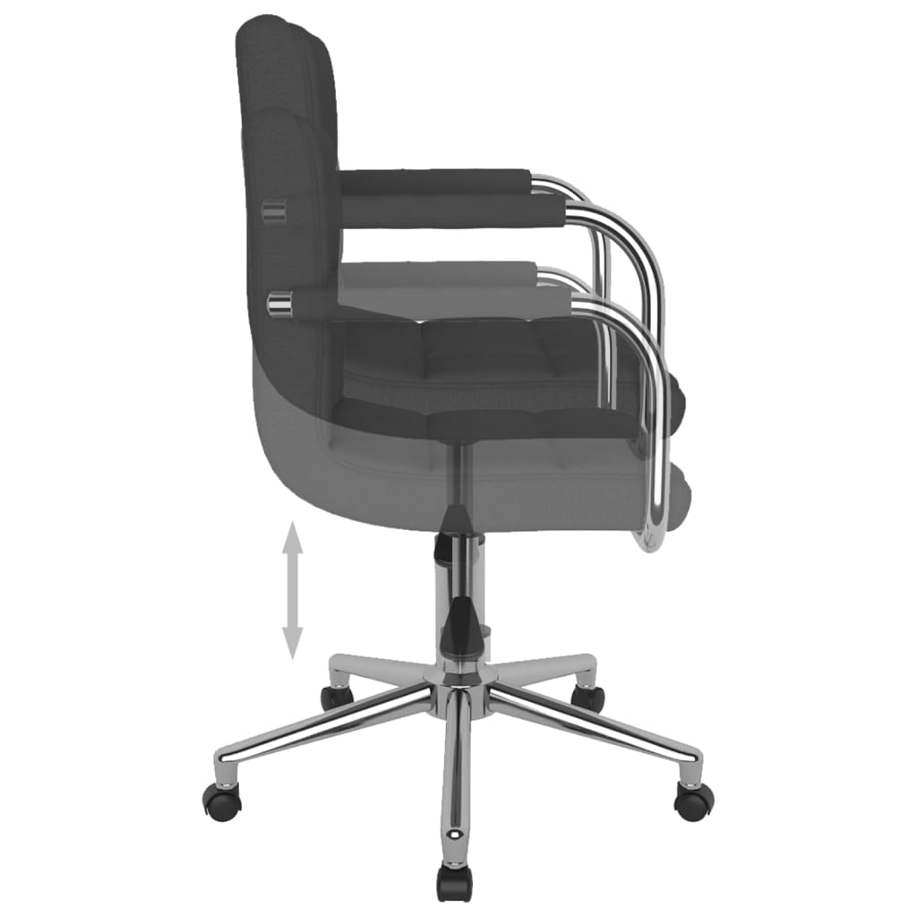 vidaXL Silla de oficina giratoria tela gris oscuro