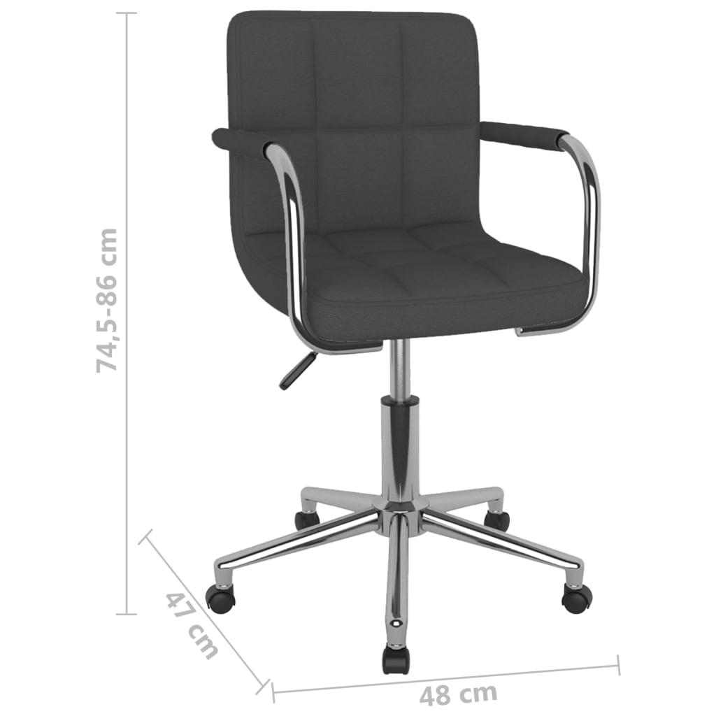 vidaXL Silla de oficina giratoria tela gris oscuro