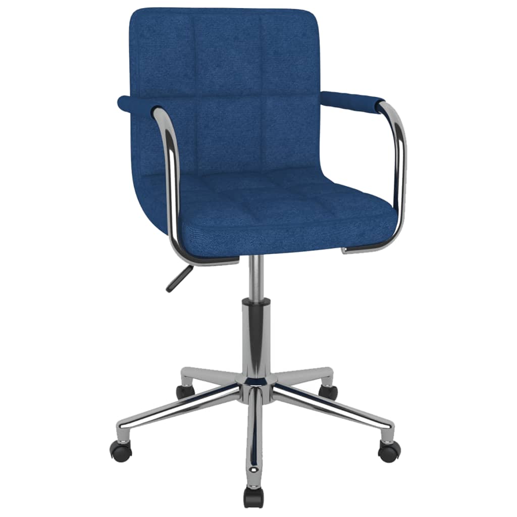 vidaXL Silla de oficina giratoria de tela azul