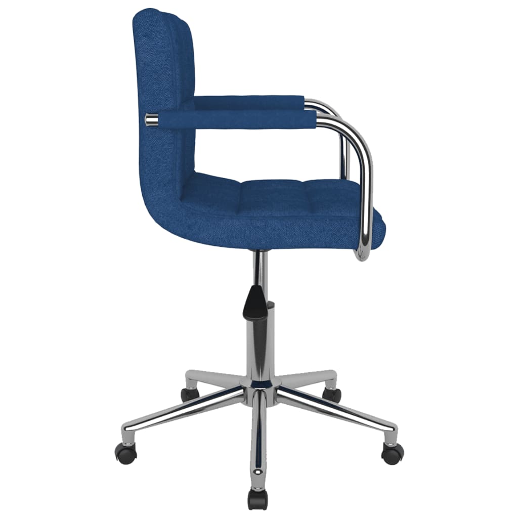 vidaXL Silla de oficina giratoria de tela azul