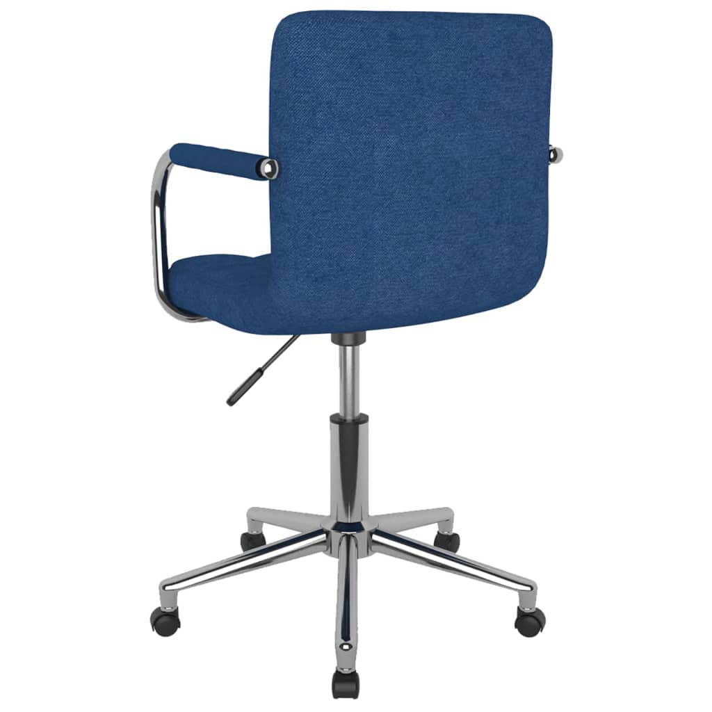 vidaXL Silla de oficina giratoria de tela azul