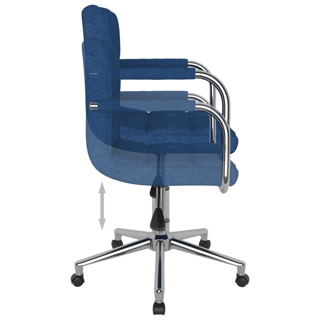 vidaXL Silla de oficina giratoria de tela azul