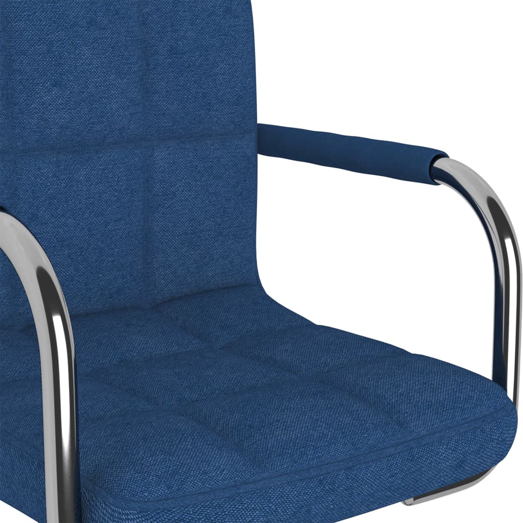 vidaXL Silla de oficina giratoria de tela azul