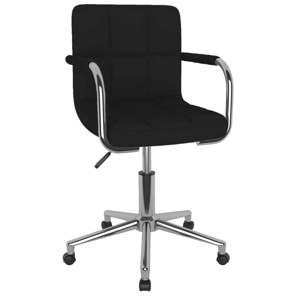 vidaXL Silla de oficina giratoria de tela negra