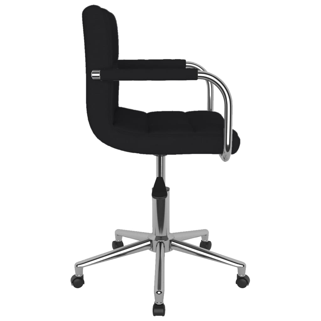 vidaXL Silla de oficina giratoria de tela negra