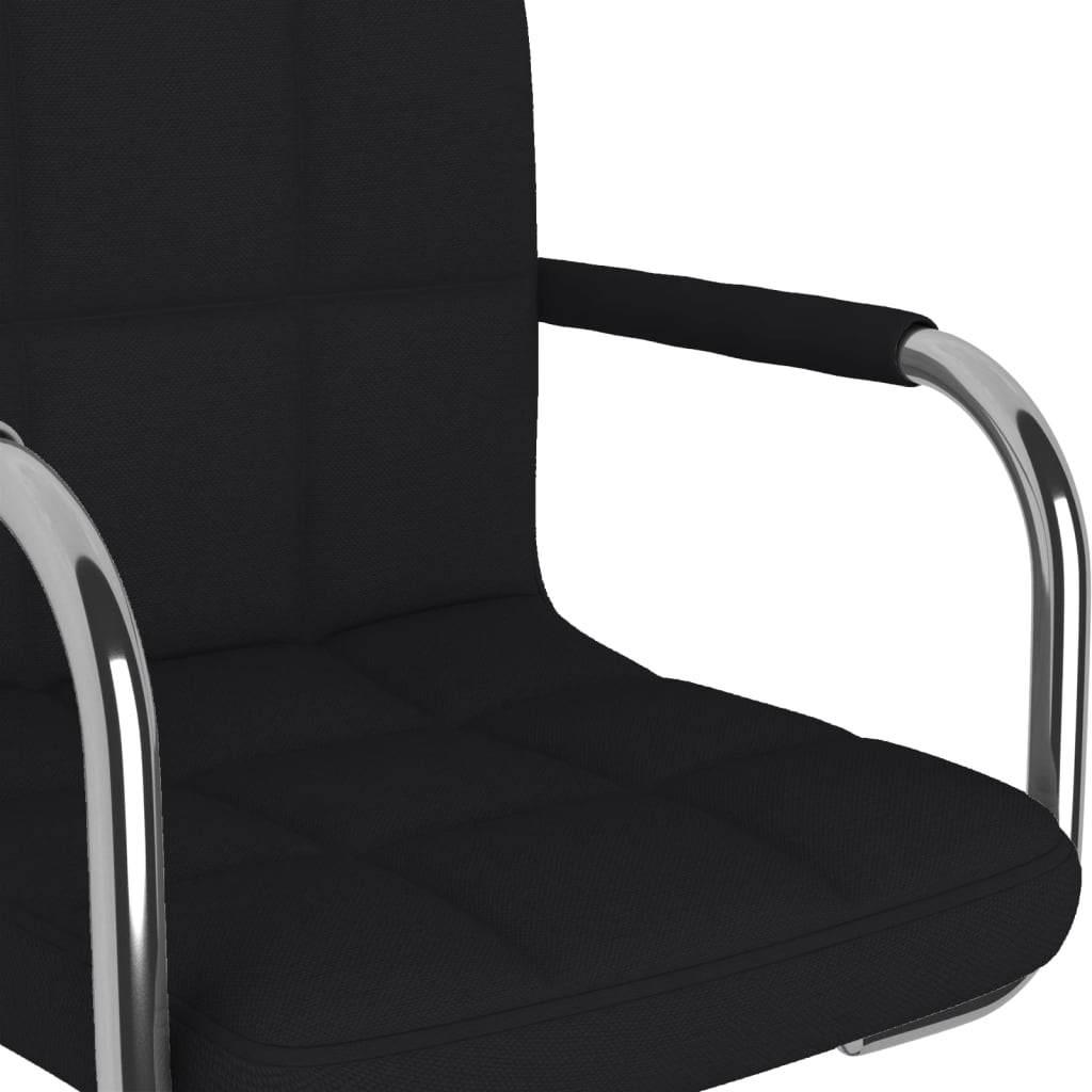 vidaXL Silla de oficina giratoria de tela negra