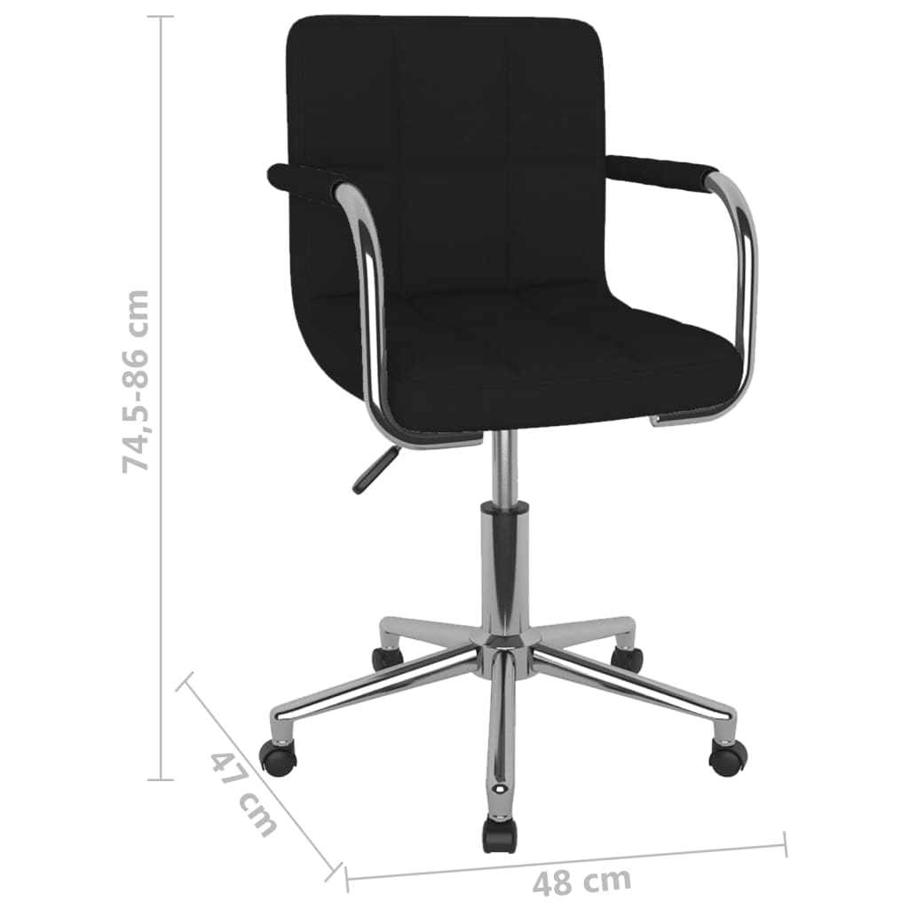 vidaXL Silla de oficina giratoria de tela negra