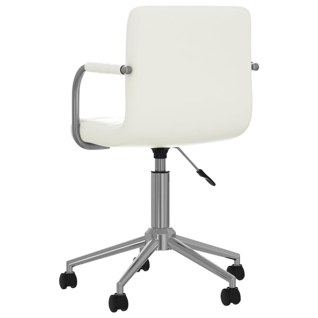 vidaXL Silla de oficina giratoria de cuero sintético blanco