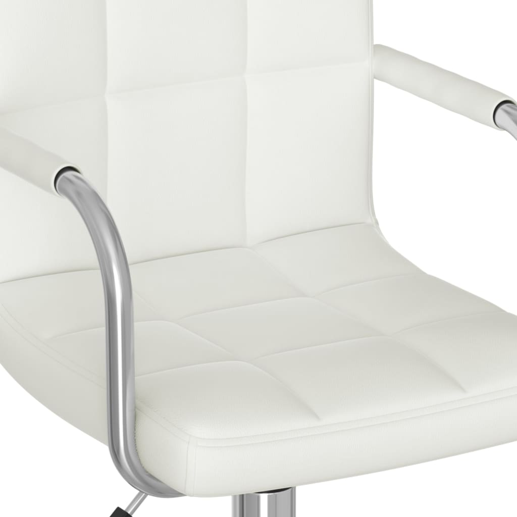 vidaXL Silla de oficina giratoria de cuero sintético blanco