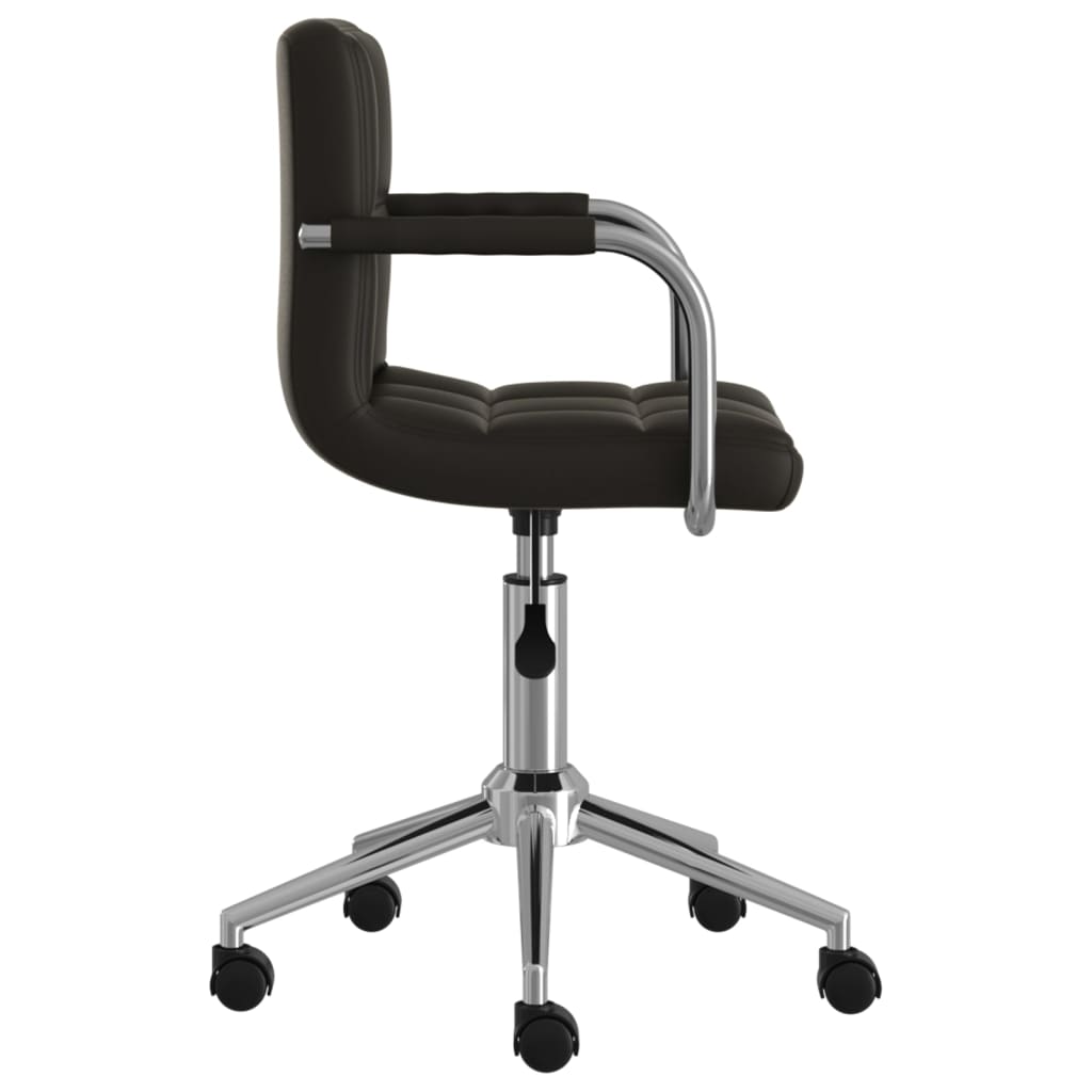 vidaXL Silla de oficina giratoria de cuero sintético negro