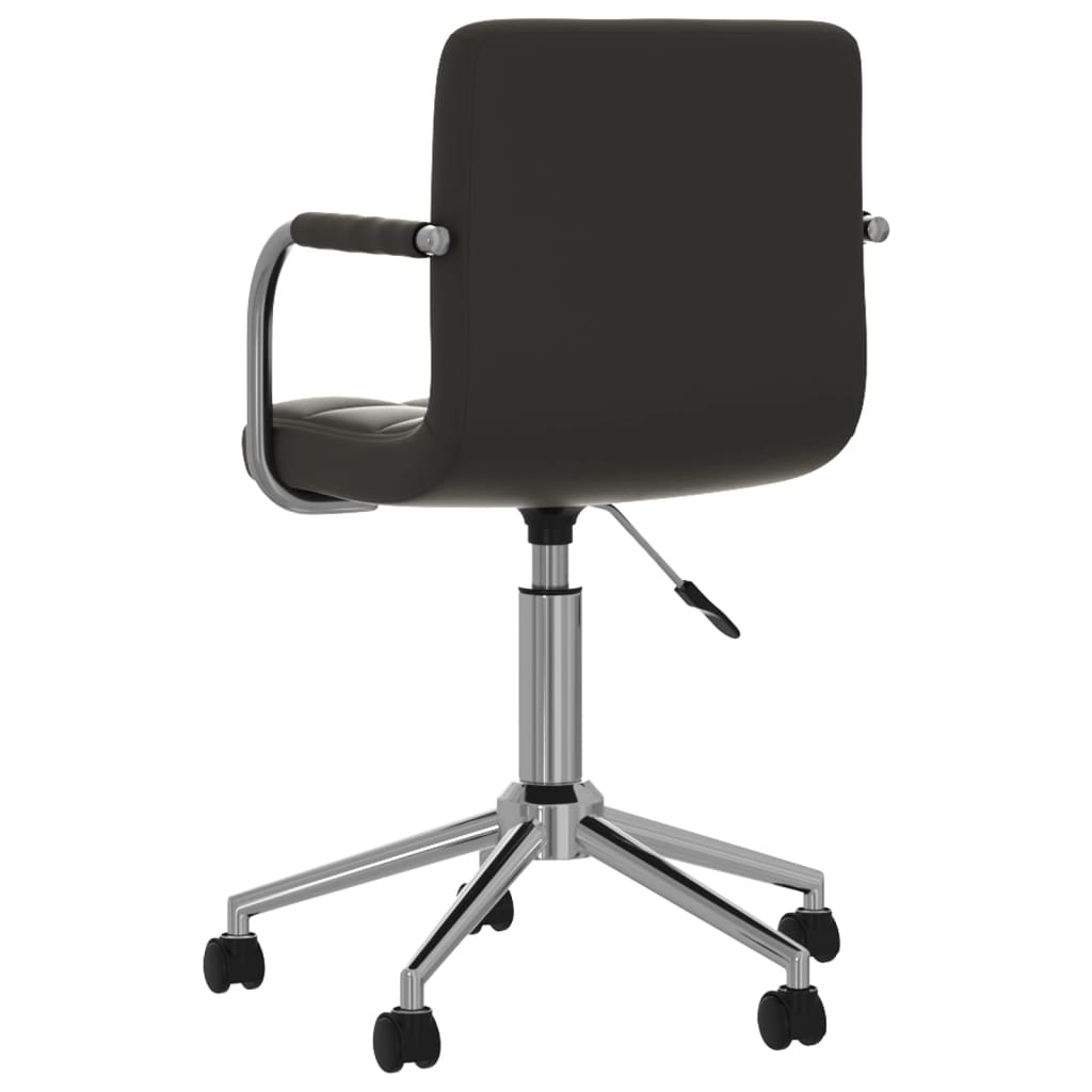 vidaXL Silla de oficina giratoria de cuero sintético negro