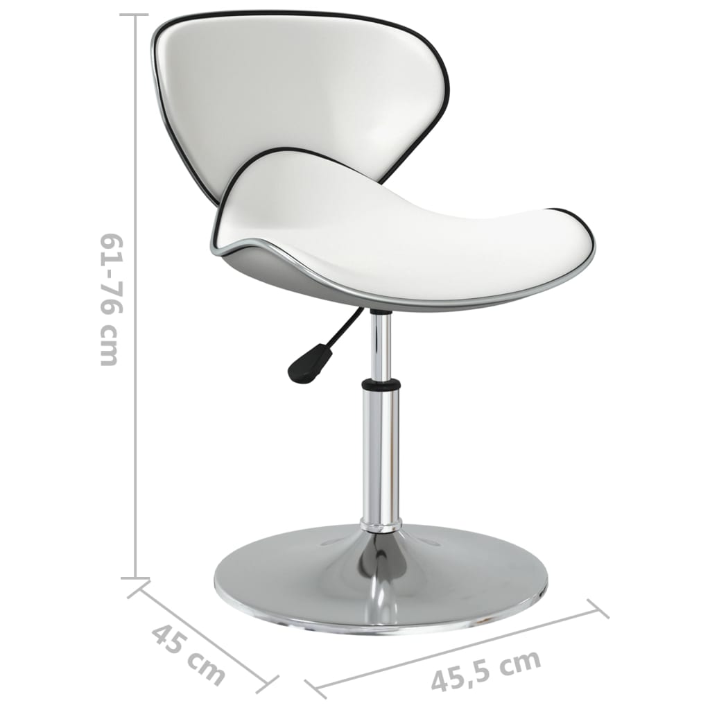 vidaXL Sillas de comedor 2 unidades cuero sintético blanco