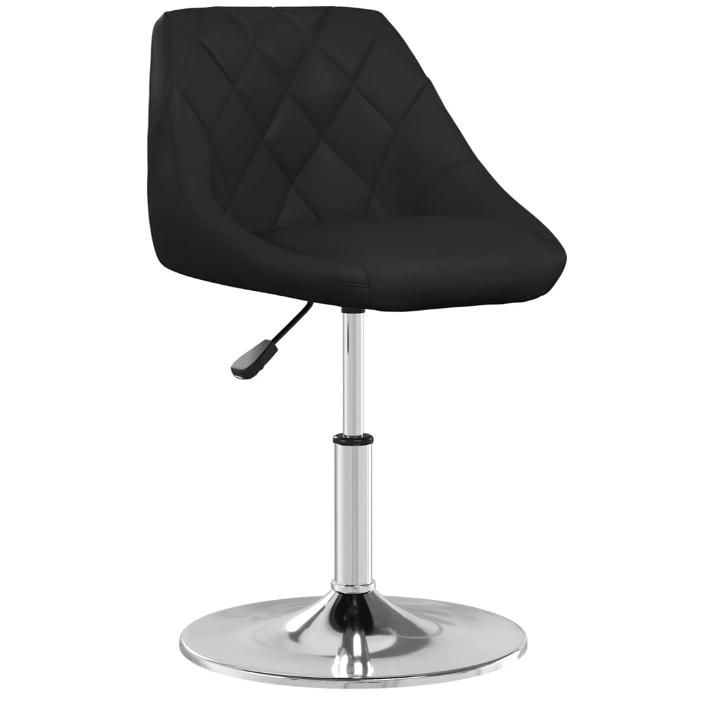 vidaXL Silla de comedor de cuero sintético negra