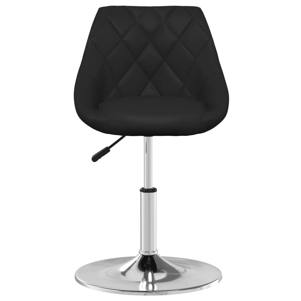 vidaXL Silla de comedor de cuero sintético negra