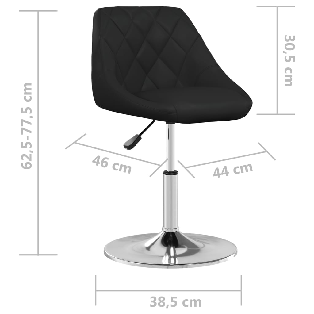 vidaXL Silla de comedor de cuero sintético negra