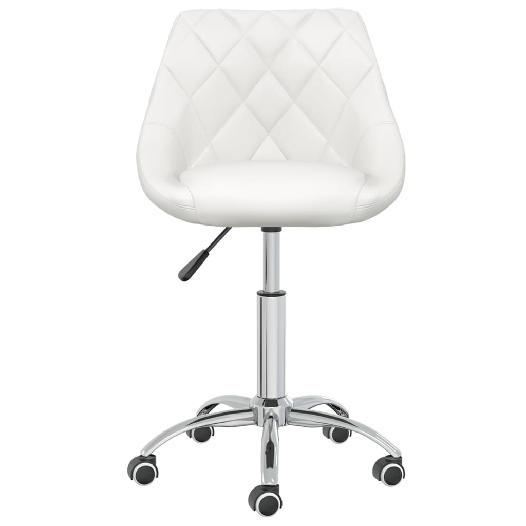 vidaXL Silla de oficina giratoria de cuero sintético blanco