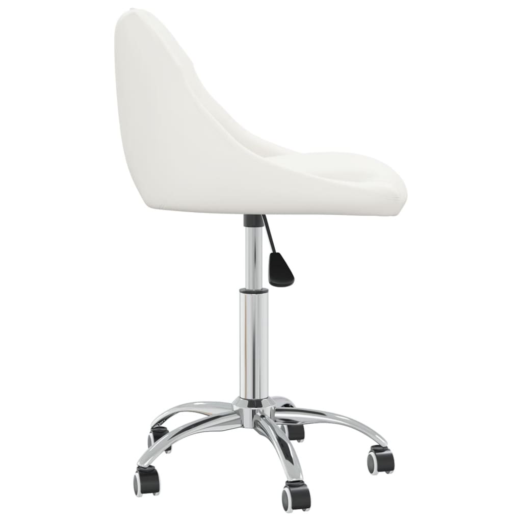 vidaXL Silla de oficina giratoria de cuero sintético blanco