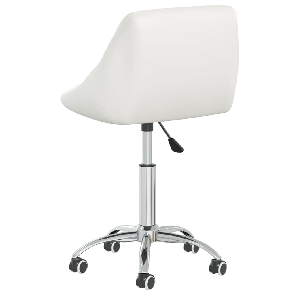 vidaXL Silla de oficina giratoria de cuero sintético blanco