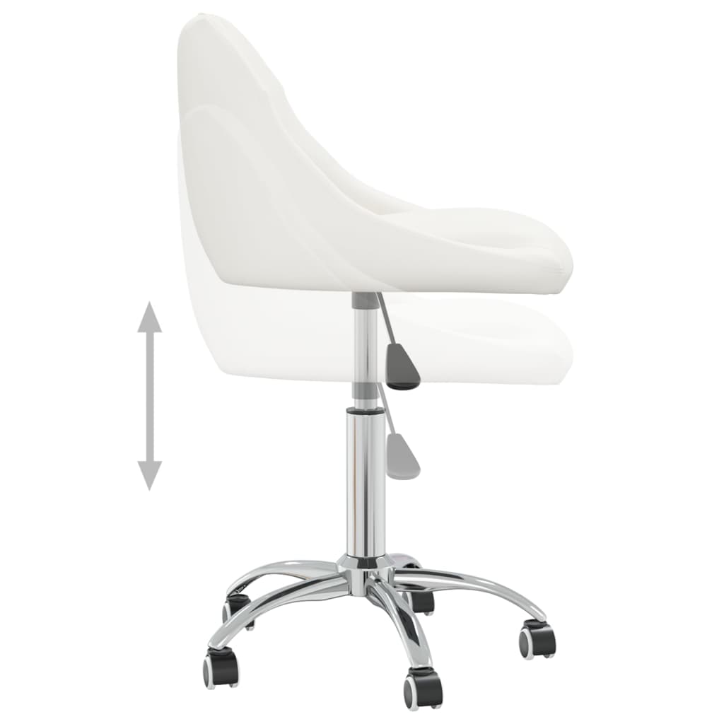 vidaXL Silla de oficina giratoria de cuero sintético blanco