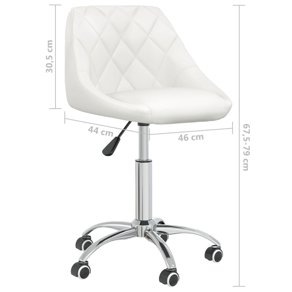 vidaXL Silla de oficina giratoria de cuero sintético blanco