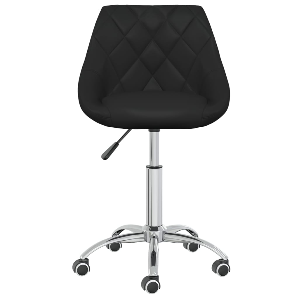 vidaXL Silla de oficina giratoria de cuero sintético negro