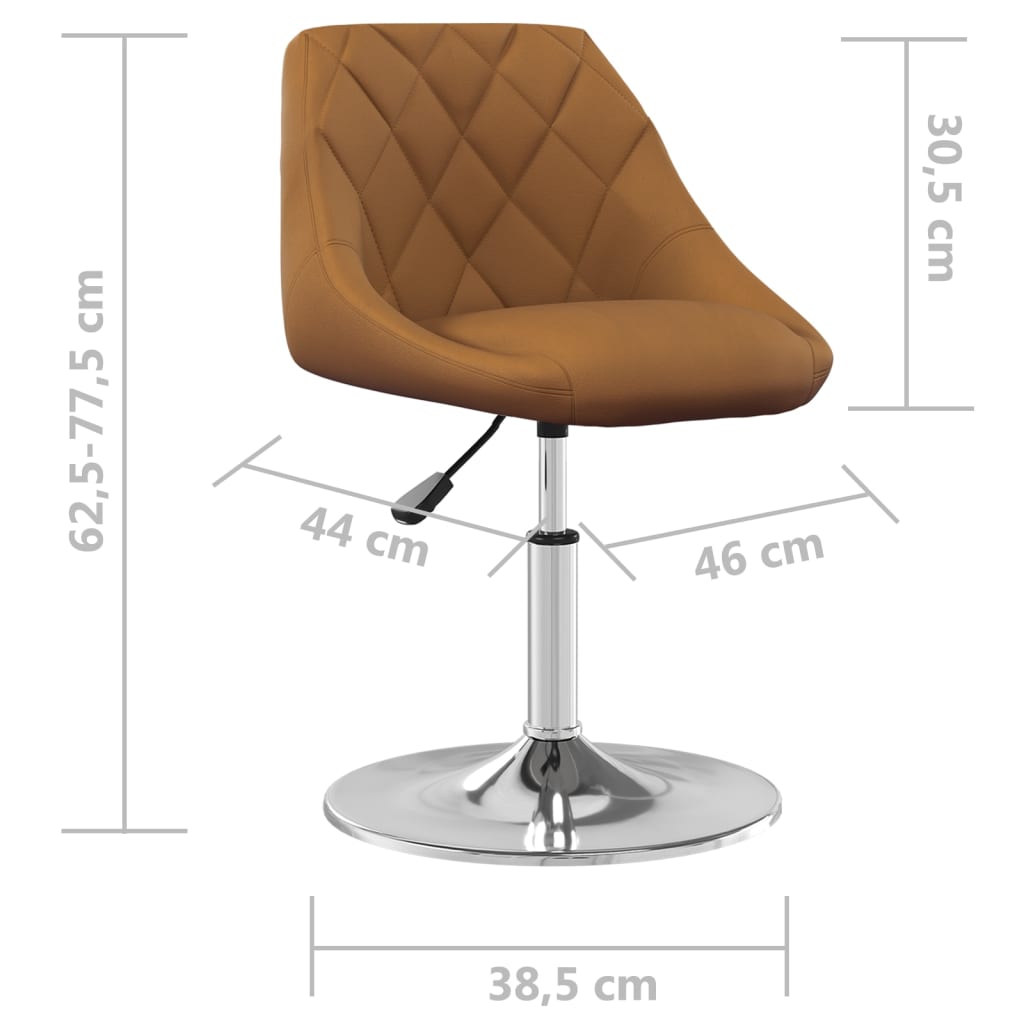 vidaXL Sillas de comedor giratorias 2 unidades terciopelo marrón