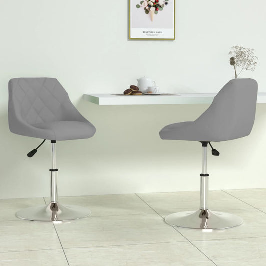 vidaXL Sillas de comedor giratorias 2 uds de terciopelo gris claro