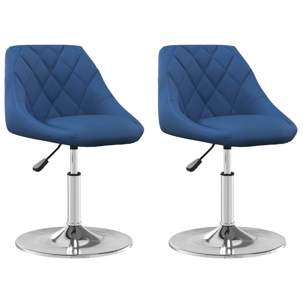 vidaXL Sillas de comedor giratorias 2 uds terciopelo azul