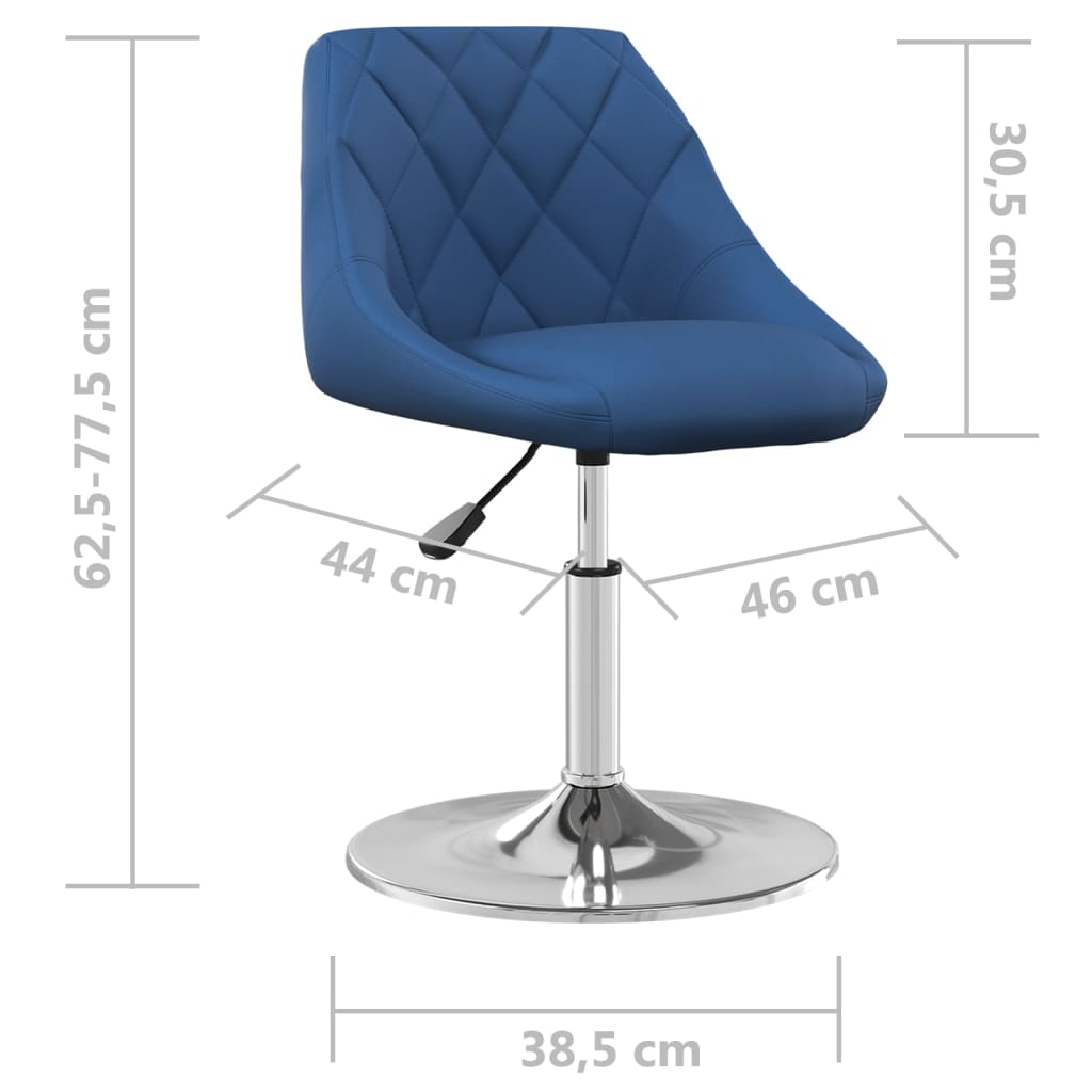 vidaXL Sillas de comedor giratorias 2 uds terciopelo azul