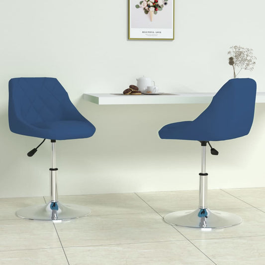 vidaXL Sillas de comedor giratorias 2 uds terciopelo azul