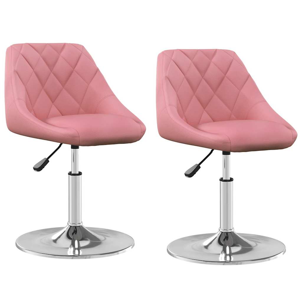 vidaXL Sillas de comedor giratorias 2 unidades terciopelo rosa