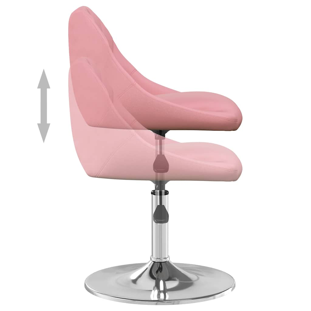 vidaXL Sillas de comedor giratorias 2 unidades terciopelo rosa