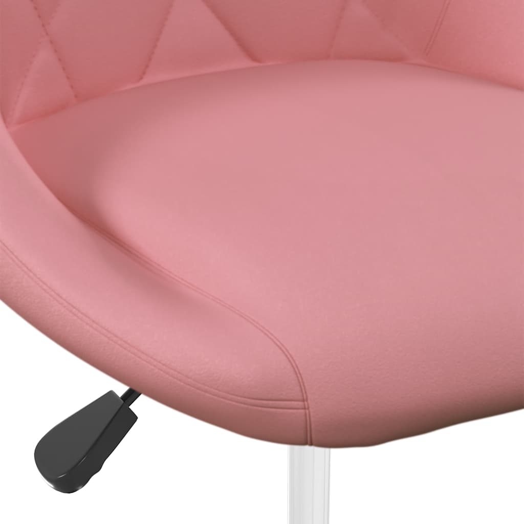 vidaXL Sillas de comedor giratorias 2 unidades terciopelo rosa