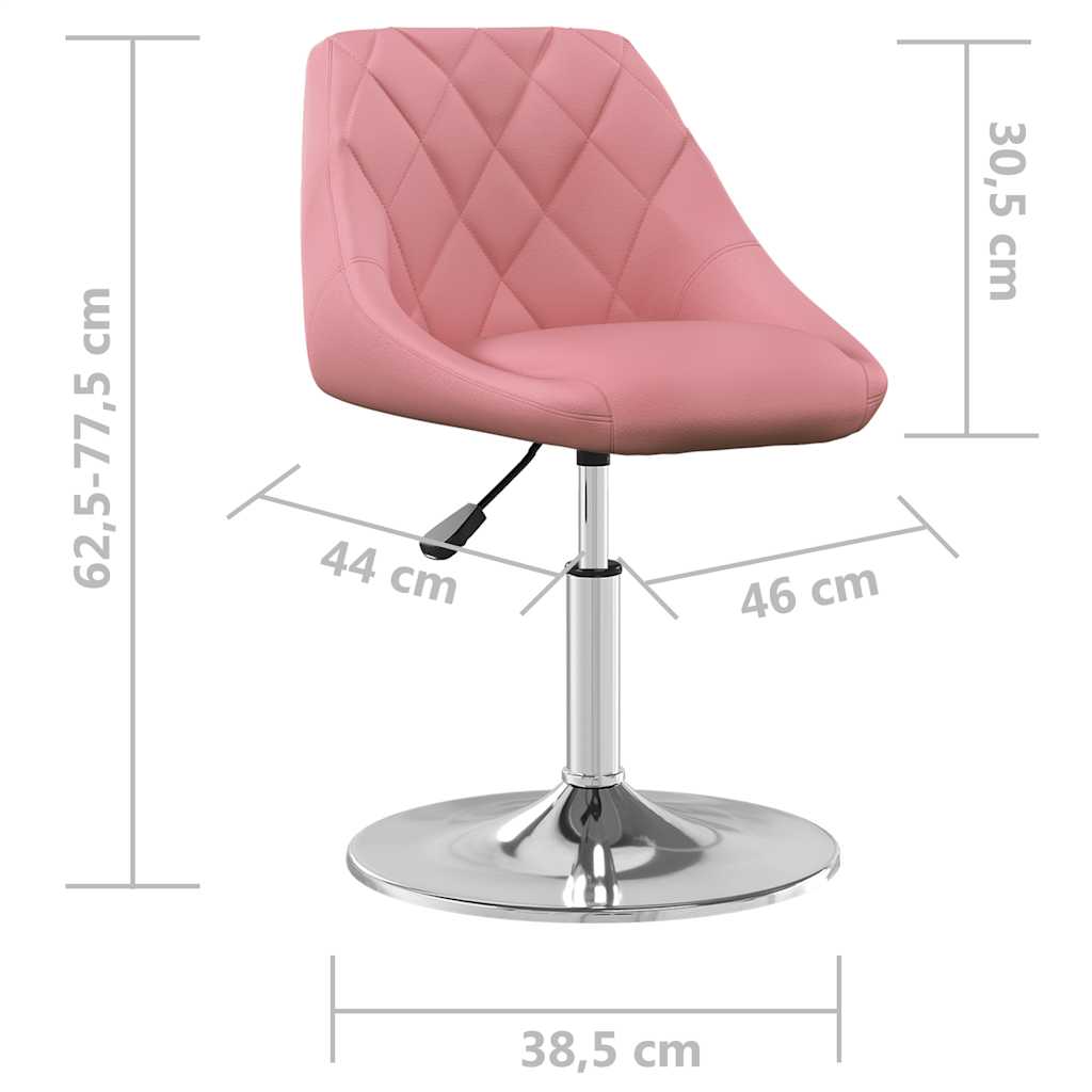 vidaXL Sillas de comedor giratorias 2 unidades terciopelo rosa