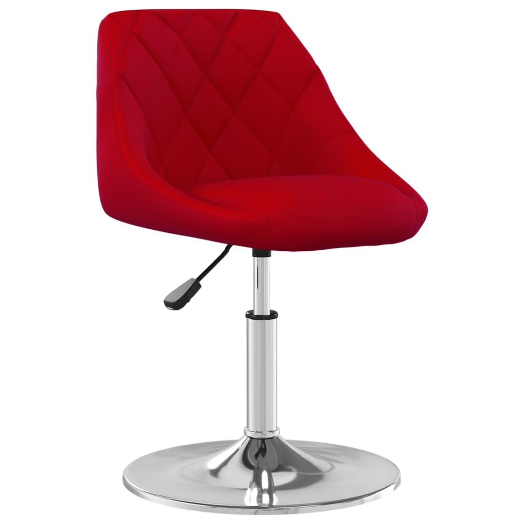 vidaXL Sillas de comedor giratorias 2 unidades terciopelo rojo tinto